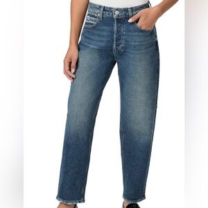 Paige Denim Alexis High Waisted Ankle Barrel Leg Ankle Jeans Lovejoy Distressed